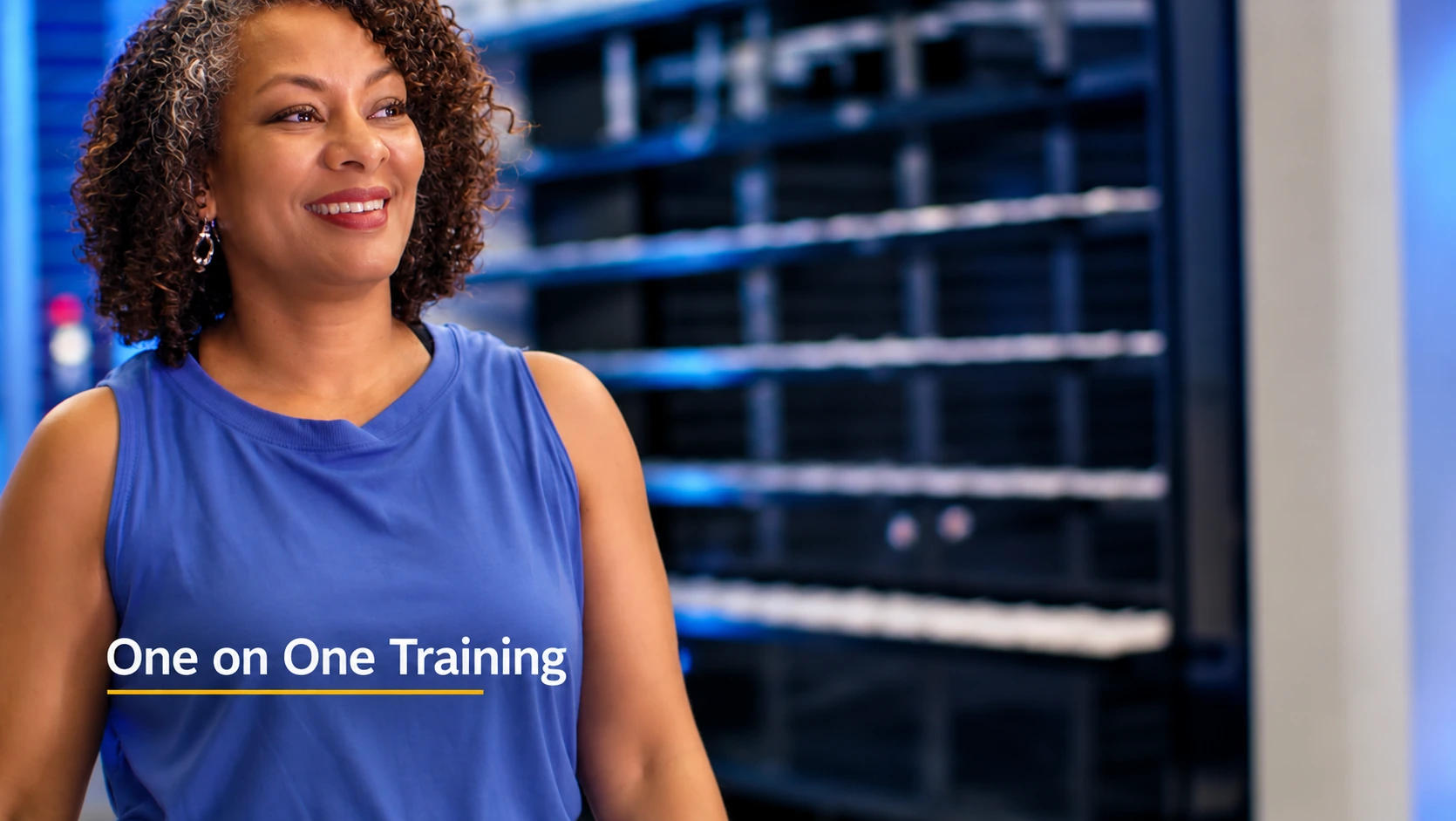 Presenter in a commercial training production